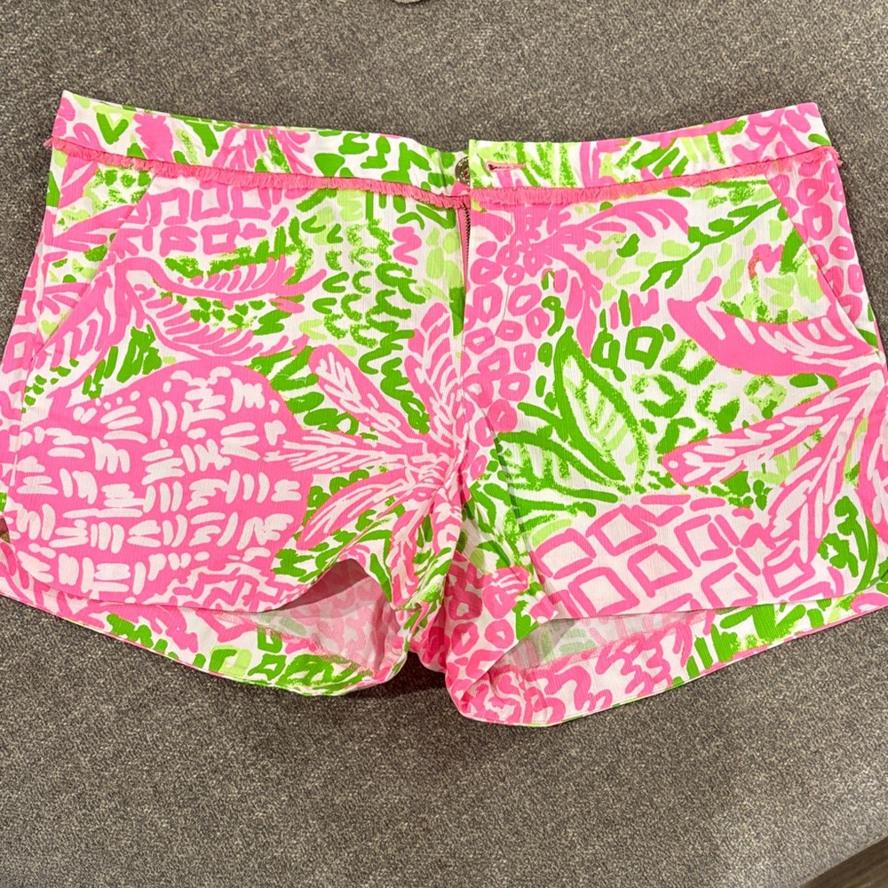 Lilly Pulitzer Pink and Green Patterned Shorts